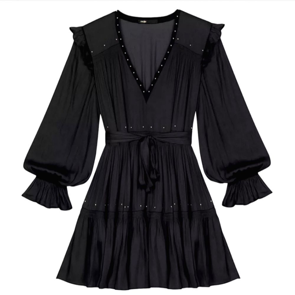 🍒NWT🍒 MAJE STUDDED SATIN MINI DRESS